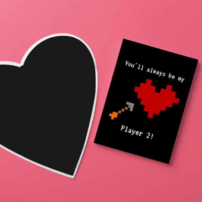 8 Bit Heart and Arrow Player Two Love Card (Creator Uploaded)