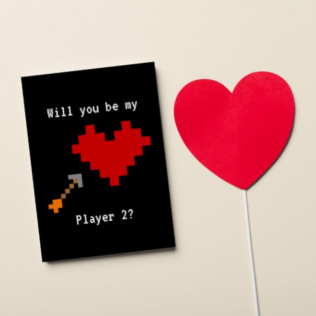 8 Bit Heart and Arrow Player Two Valentine Card (Creator Uploaded)