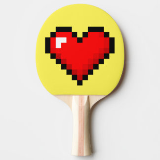 8-Bit Heart: Classic Retro Gamer Ping Pong Paddle
