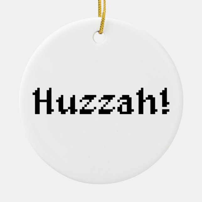 8 Bit Huzzah! Ceramic Tree Decoration (Front)
