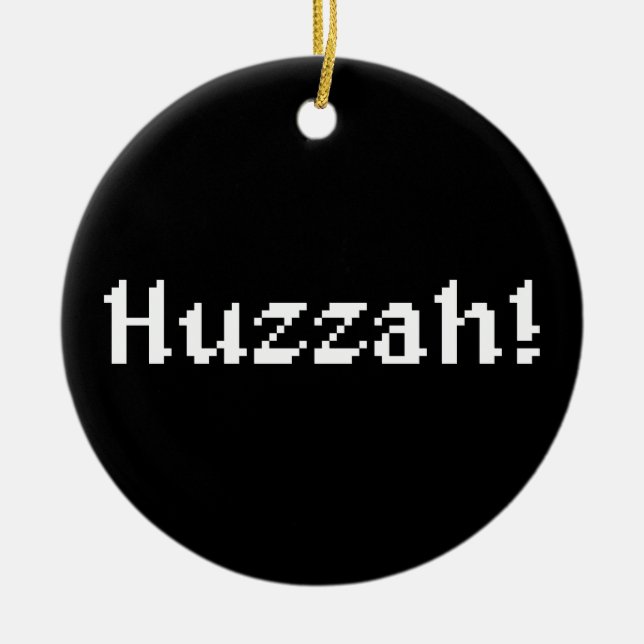 8 Bit Huzzah! Ceramic Tree Decoration (Front)