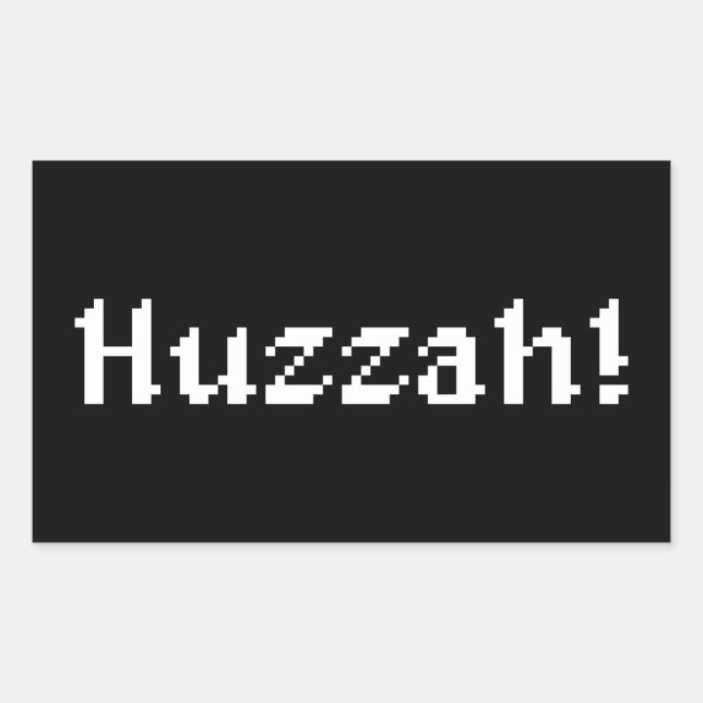 8 Bit Huzzah! Rectangular Sticker (Front)