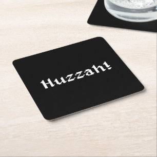 8 Bit Huzzah! Square Paper Coaster