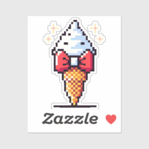 8-Bit Ice Cream Elegance: Dapper Dessert Design