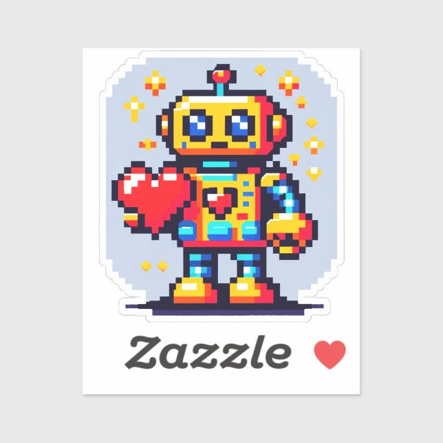 8-Bit Love Robot: Heart in Pixels (Sheet)