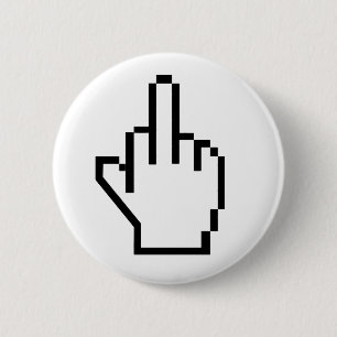 8-Bit Middle Finger 6 Cm Round Badge