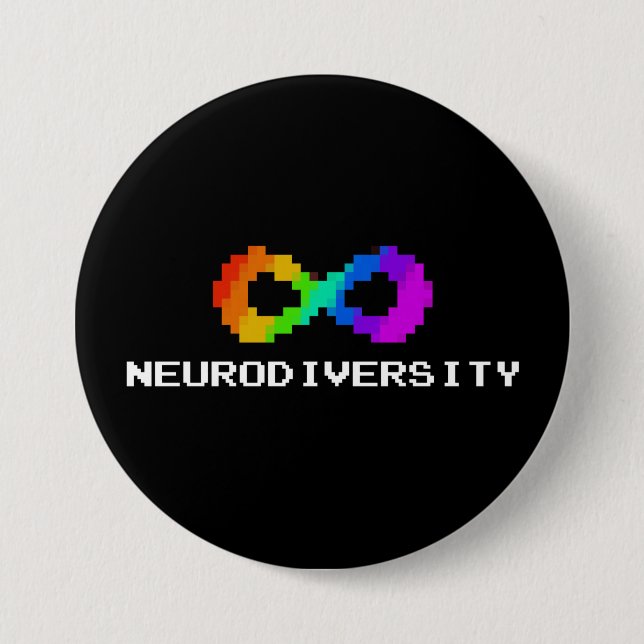 8-Bit Neurodiversity Symbol 7.5 Cm Round Badge (Front)