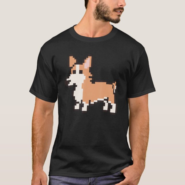 8 Bit Pixel Corgi T-Shirt (Front)