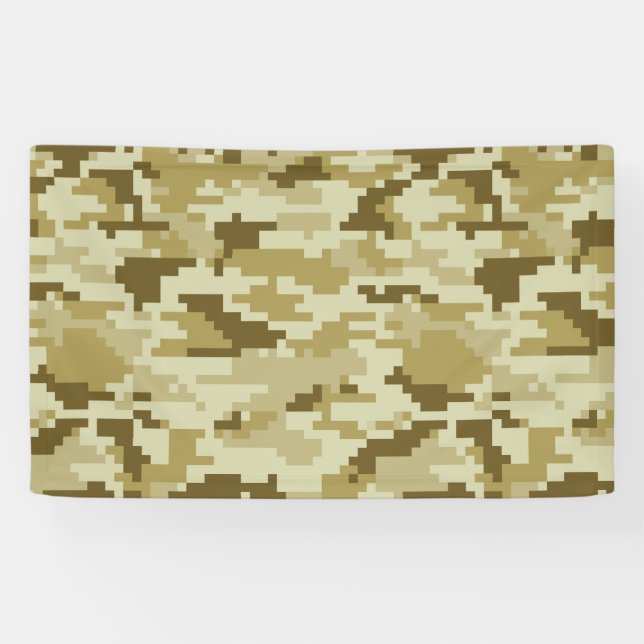 8 Bit Pixel Digital Desert Camouflage / Camo Banner (Horizontal)