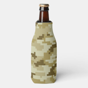 8 Bit Pixel Digital Desert Camouflage / Camo Bottle Cooler