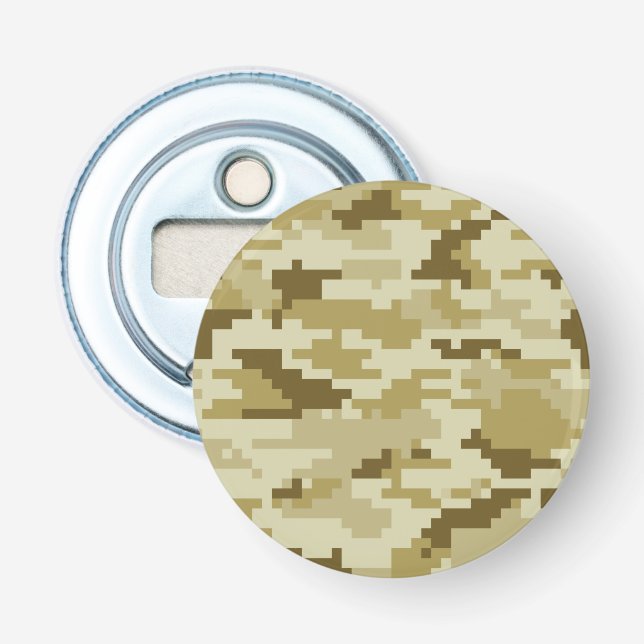8 Bit Pixel Digital Desert Camouflage / Camo Bottle Opener (Front)