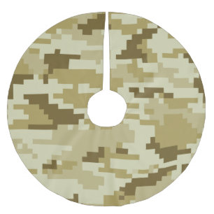 8 Bit Pixel Digital Desert Camouflage / Camo Brushed Polyester Tree Skirt