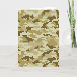 8 Bit Pixel Digital Desert Camouflage / Camo Card