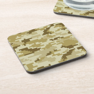 8 Bit Pixel Digital Desert Camouflage / Camo Coaster