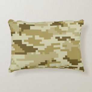 8 Bit Pixel Digital Desert Camouflage / Camo Decorative Cushion