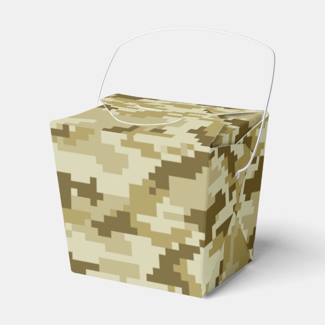 8 Bit Pixel Digital Desert Camouflage / Camo Favour Box (Front Side)