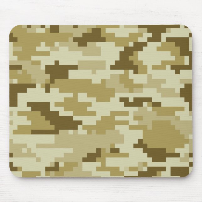 8 Bit Pixel Digital Desert Camouflage / Camo Mouse Mat (Front)