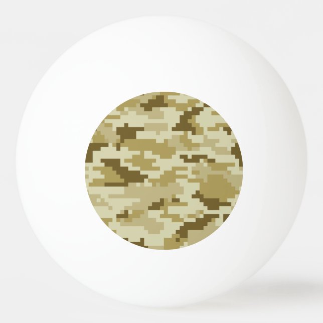 8 Bit Pixel Digital Desert Camouflage / Camo Ping Pong Ball (Front)