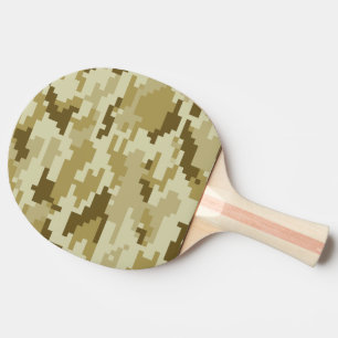 8 Bit Pixel Digital Desert Camouflage / Camo Ping Pong Paddle