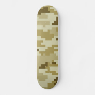 8 Bit Pixel Digital Desert Camouflage / Camo Skateboard