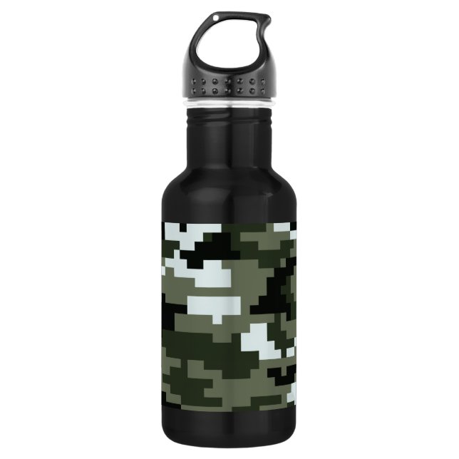 8 Bit Pixel Digital Urban Camouflage / Camo 532 Ml Water Bottle (Front)