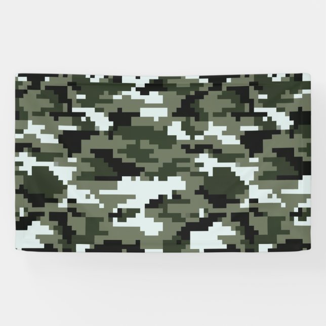 8 Bit Pixel Digital Urban Camouflage / Camo Banner (Horizontal)