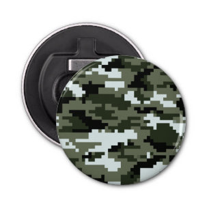 8 Bit Pixel Digital Urban Camouflage / Camo Bottle Opener