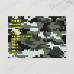8 Bit Pixel Digital Urban Camouflage / Camo Business Card