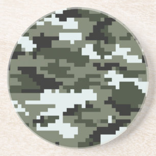 8 Bit Pixel Digital Urban Camouflage / Camo Coaster