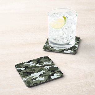8 Bit Pixel Digital Urban Camouflage / Camo Coaster