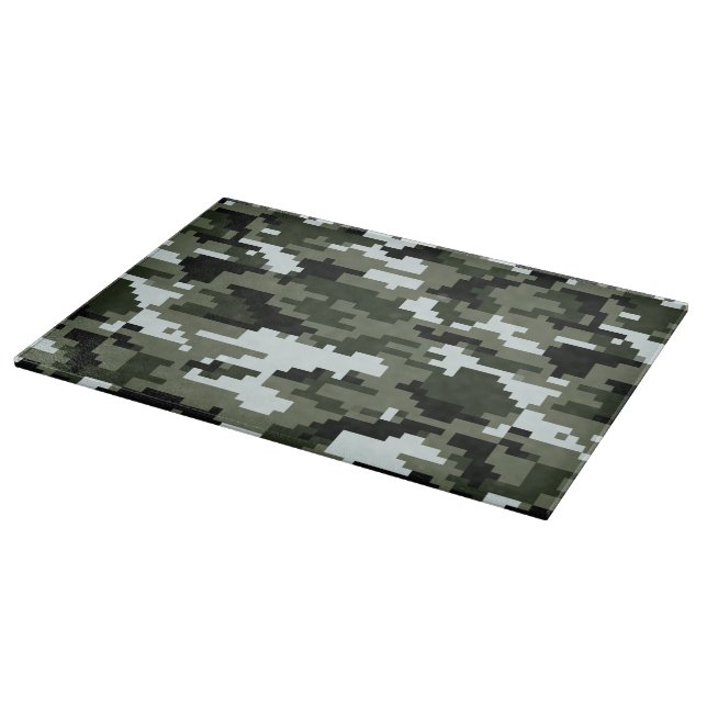 8 Bit Pixel Digital Urban Camouflage / Camo Cutting Board (Corner)