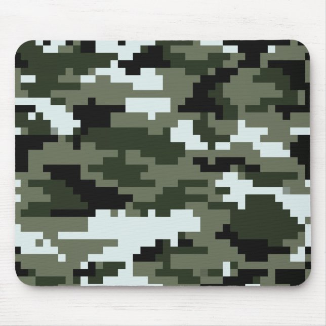 8 Bit Pixel Digital Urban Camouflage / Camo Mouse Mat (Front)