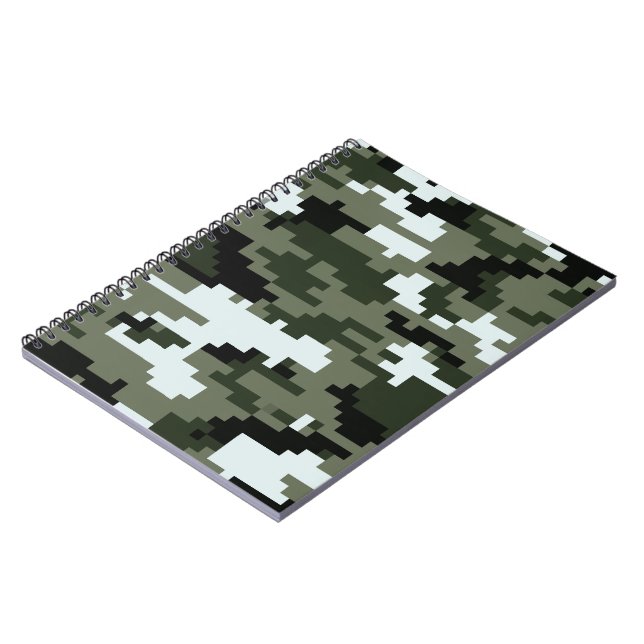 8 Bit Pixel Digital Urban Camouflage / Camo Notebook (Left Side)