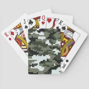 8 Bit Pixel Digital Urban Camouflage / Camo Playing Cards