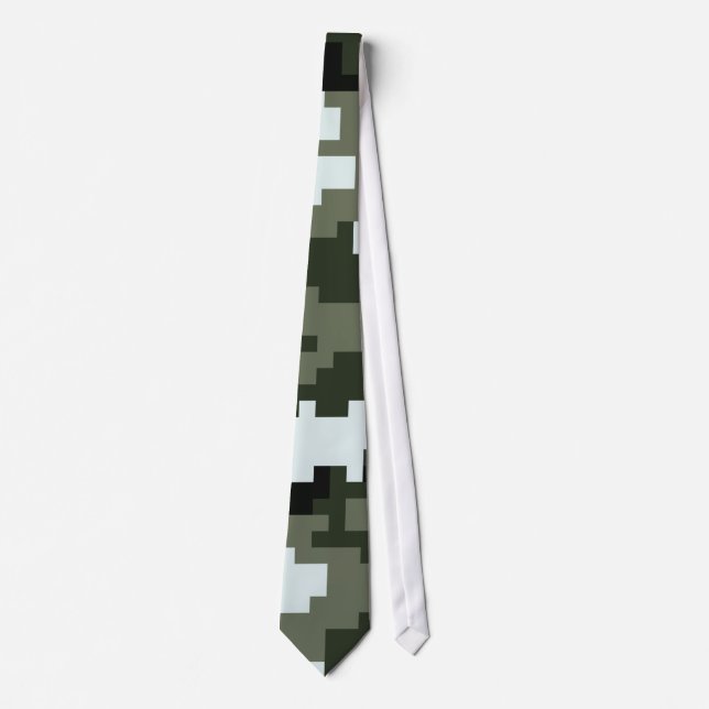8 Bit Pixel Digital Urban Camouflage / Camo Tie (Front)