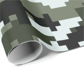 8 Bit Pixel Digital Urban Camouflage / Camo Wrapping Paper (Roll Corner)
