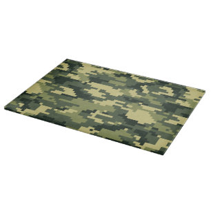 8 Bit Pixel Digital Woodland Camouflage / Camo Cutting Board