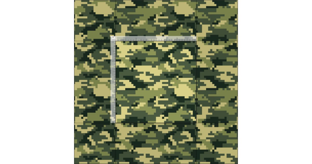 8 Bit Pixel Digital Woodland Camouflage / Camo Fabric | Zazzle