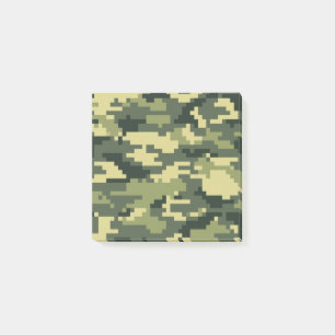 8 Bit Pixel Digital Woodland Camouflage / Camo Post-it Notes