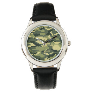 8 Bit Pixel Digital Woodland Camouflage / Camo Watch