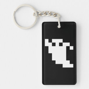 8 Bit Pixel Ghost Key Ring