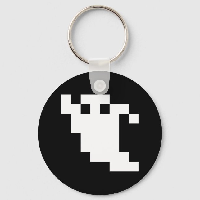8 Bit Pixel Ghost Key Ring (Front)