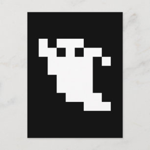 8 Bit Pixel Ghost Postcard