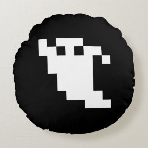 8 Bit Pixel Ghost Round Cushion