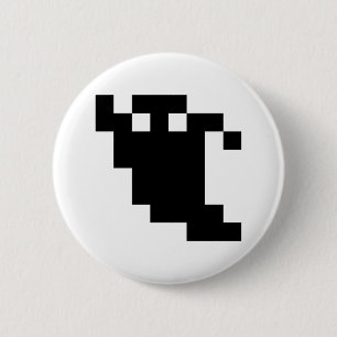8 Bit Pixel Ghost Shadow 6 Cm Round Badge