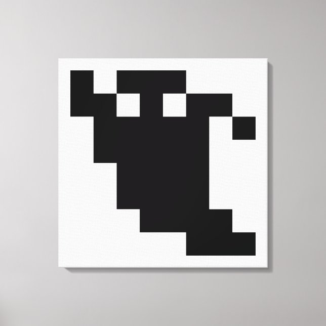8 Bit Pixel Ghost Shadow Canvas Print (Front)