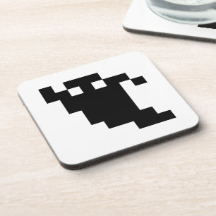 8 Bit Pixel Ghost Shadow Coaster