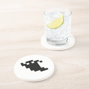 8 Bit Pixel Ghost Shadow Coaster