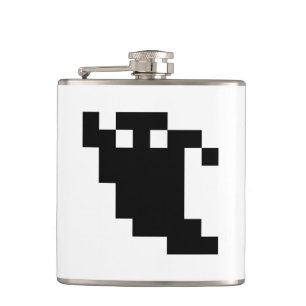 8 Bit Pixel Ghost Shadow Hip Flask