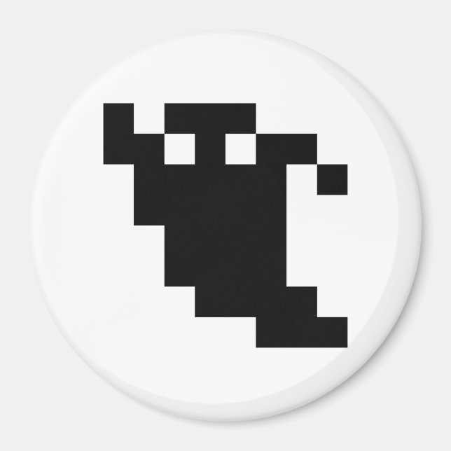 8 Bit Pixel Ghost Shadow Magnet (Front)